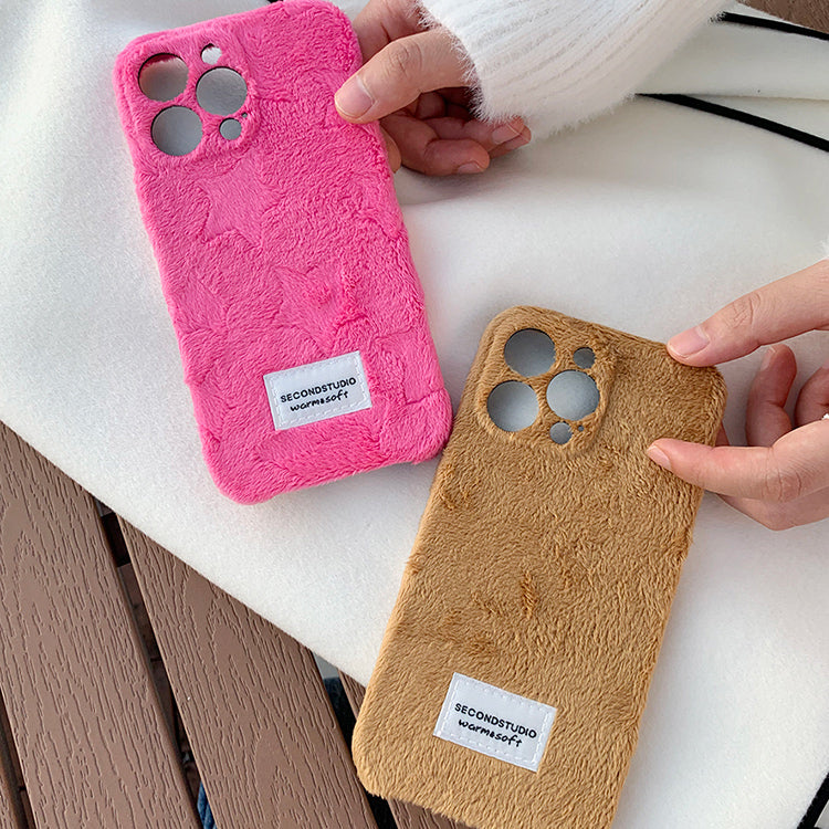 2color short fur iPhone case
