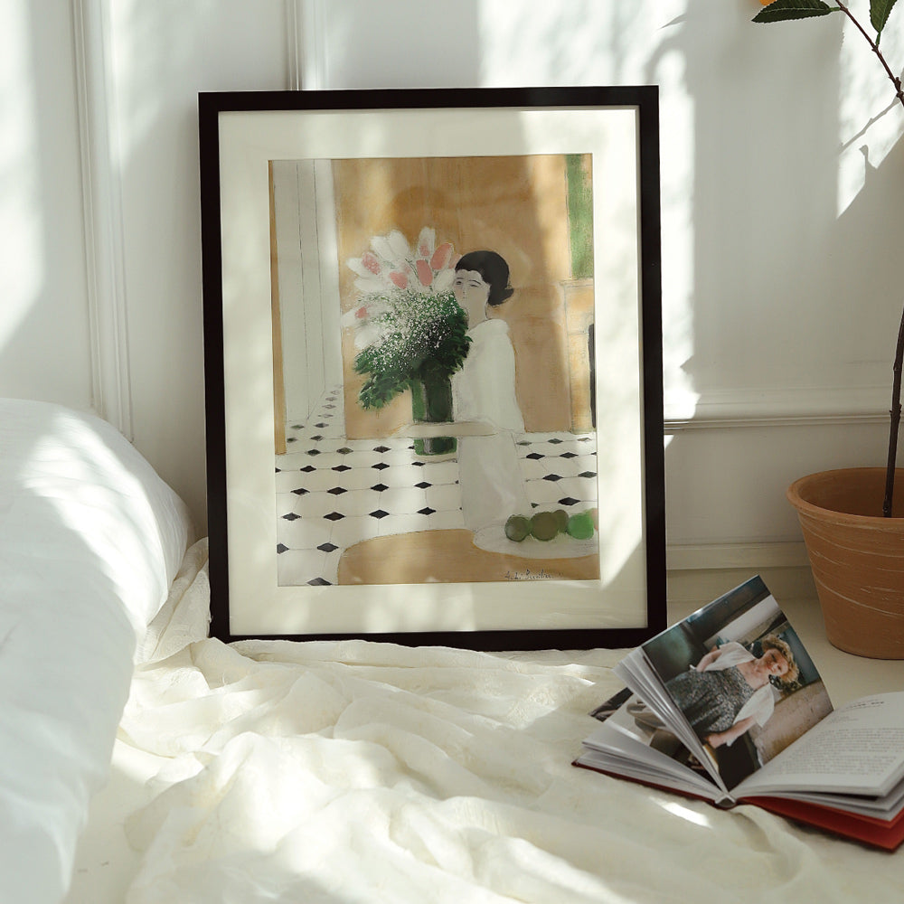 french girl poster & frame SET