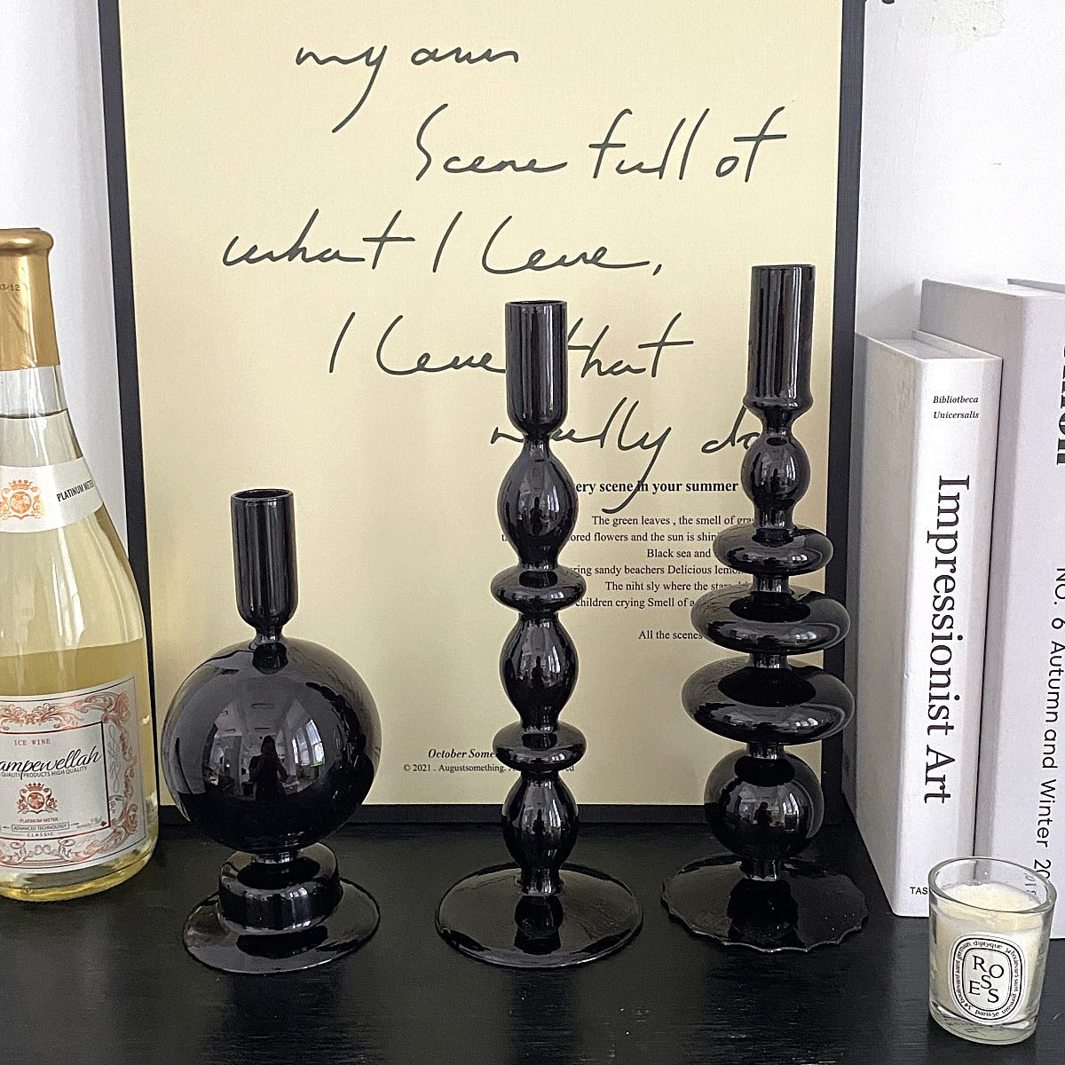 5design black candlestick