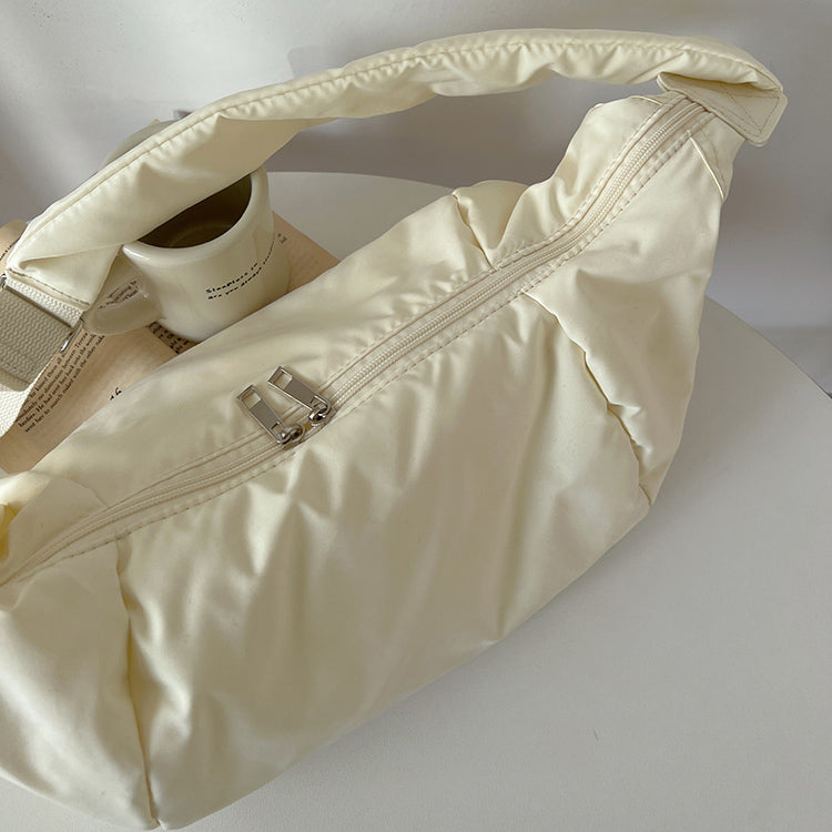 2color simple cotton messenger bag