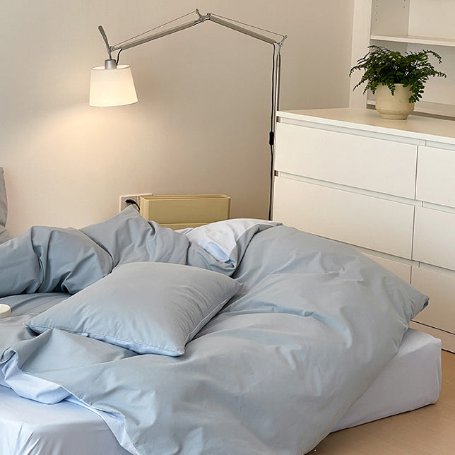 8color two tone creamy cotton bedlinen set