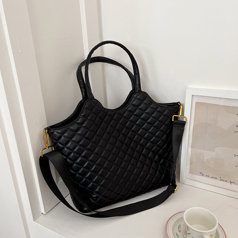 black 2way quilting totebag