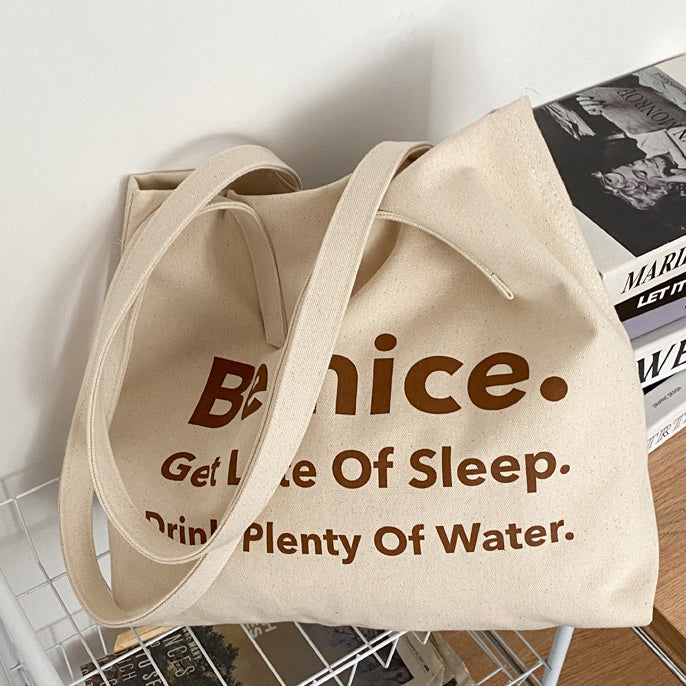 2color be nice logo tote bag