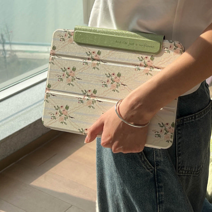 retro flower iPad case