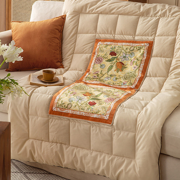 bright floral 2way quilt cushion