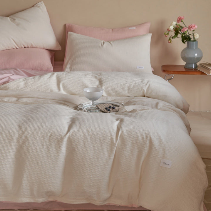 8color waffle logo tag bedlinen set