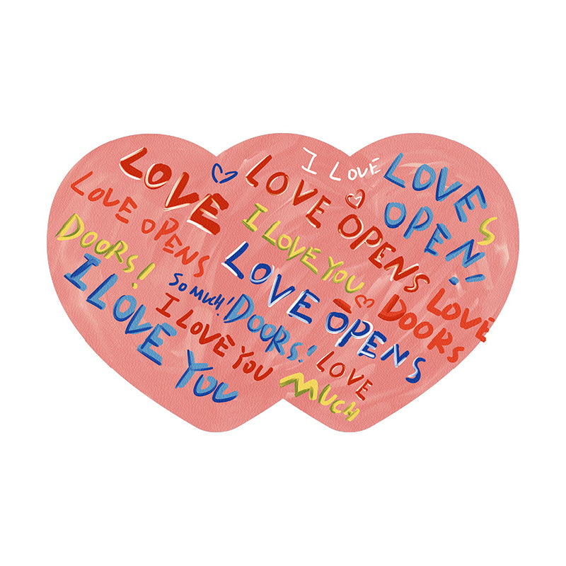 i love you colorful paint bath mat