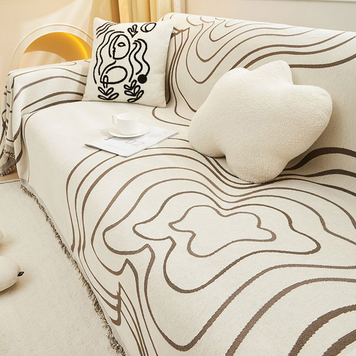 3color reversible tree ring sofa cover