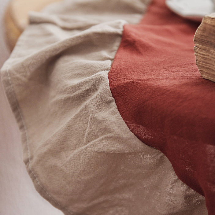 4color round frills tablecloth