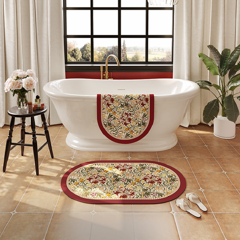 2design flower elegant bath mat