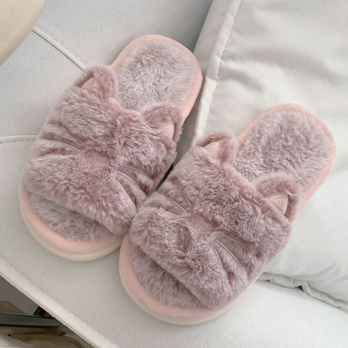 3color fur cat roomshoes