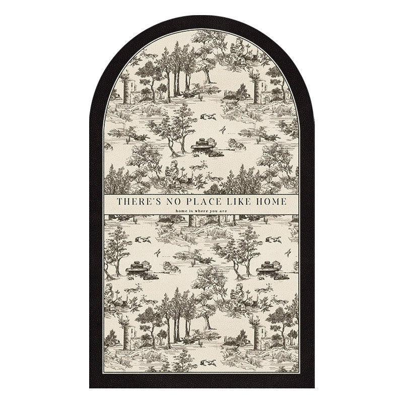 black toile de Jouy door mat
