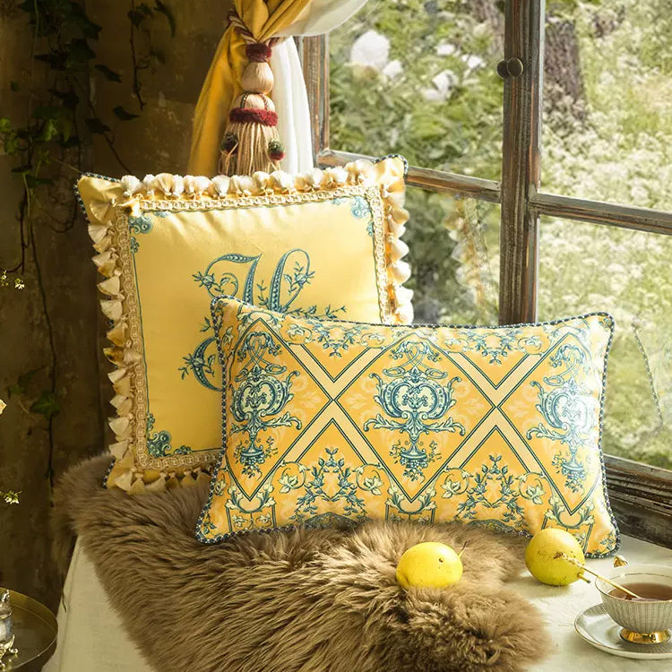 6design european rose art square cushion