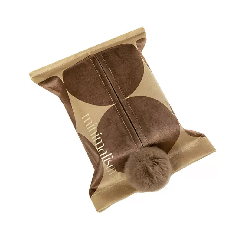 brown circle minimalism tissue case