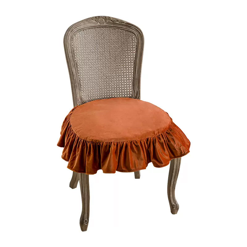 6color velvet frill chair cushion