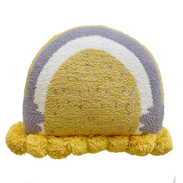 3color semicircle ponpon cushion
