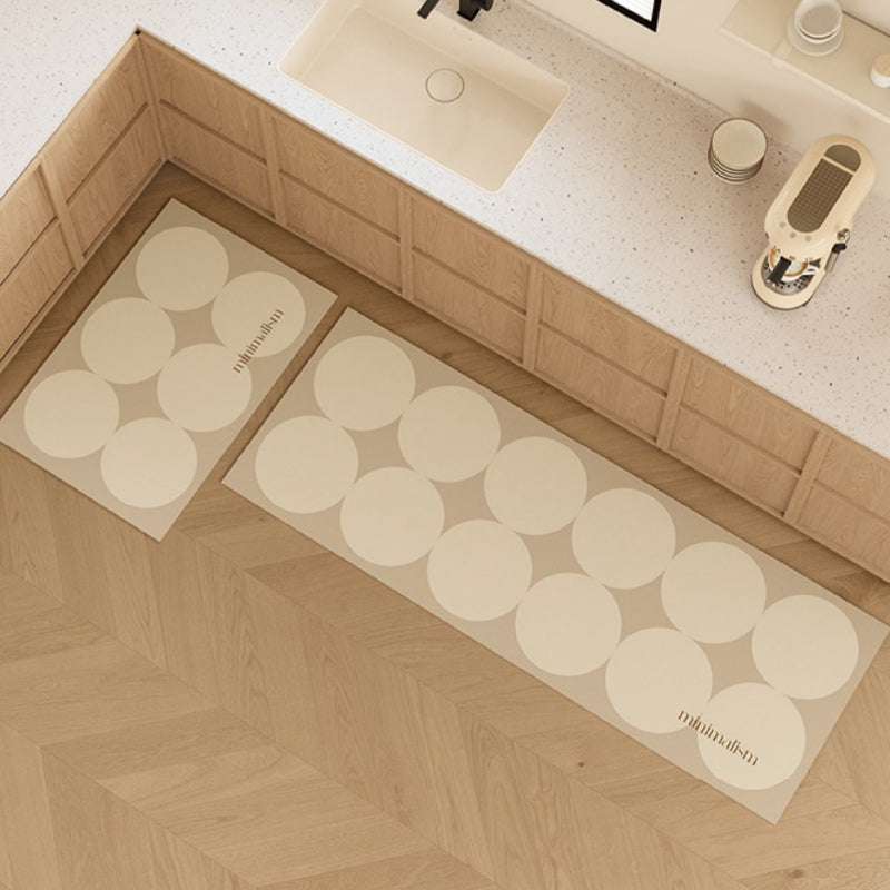 brown circle minimalism kitchen mat