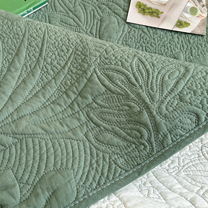 3color botanical stitch floor mat