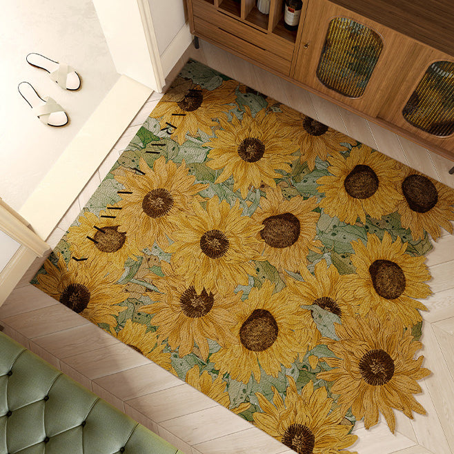 4design romantic flower door mat