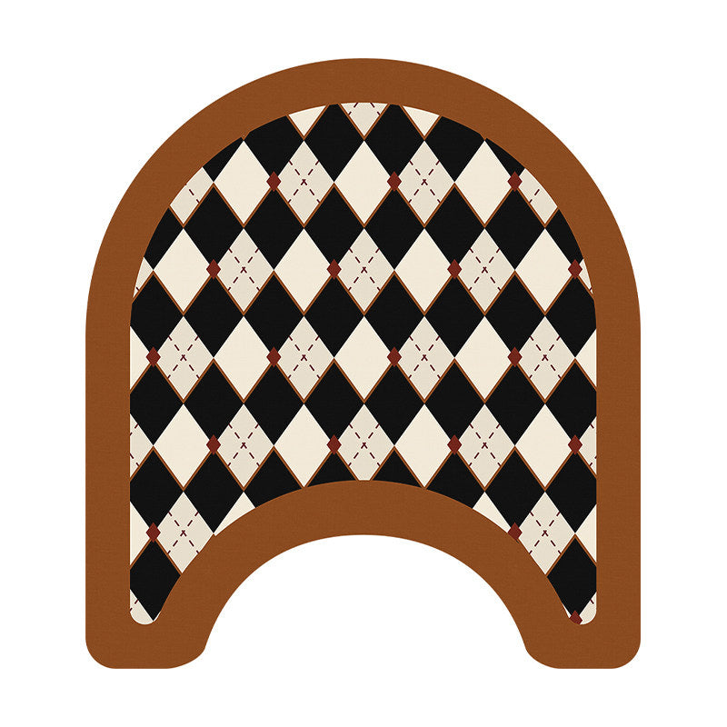 2color diamond checker toilet mat