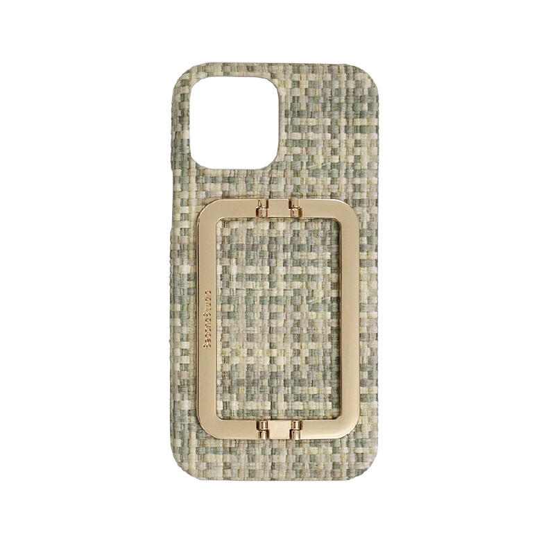 tweed square buckle iPhone case