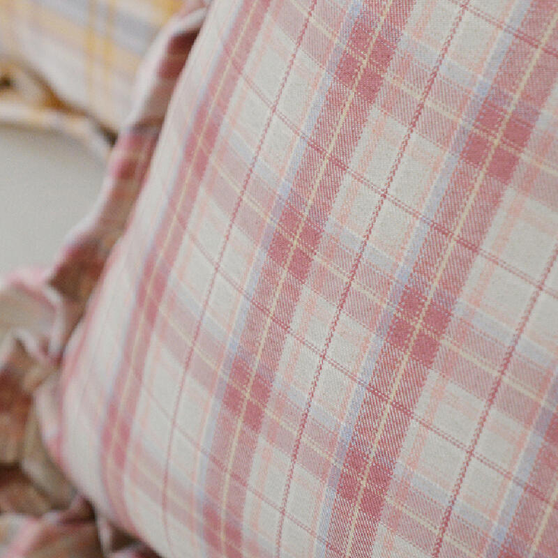 6color frill check square cushion