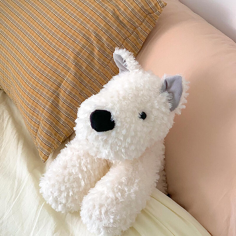3size white dog doll