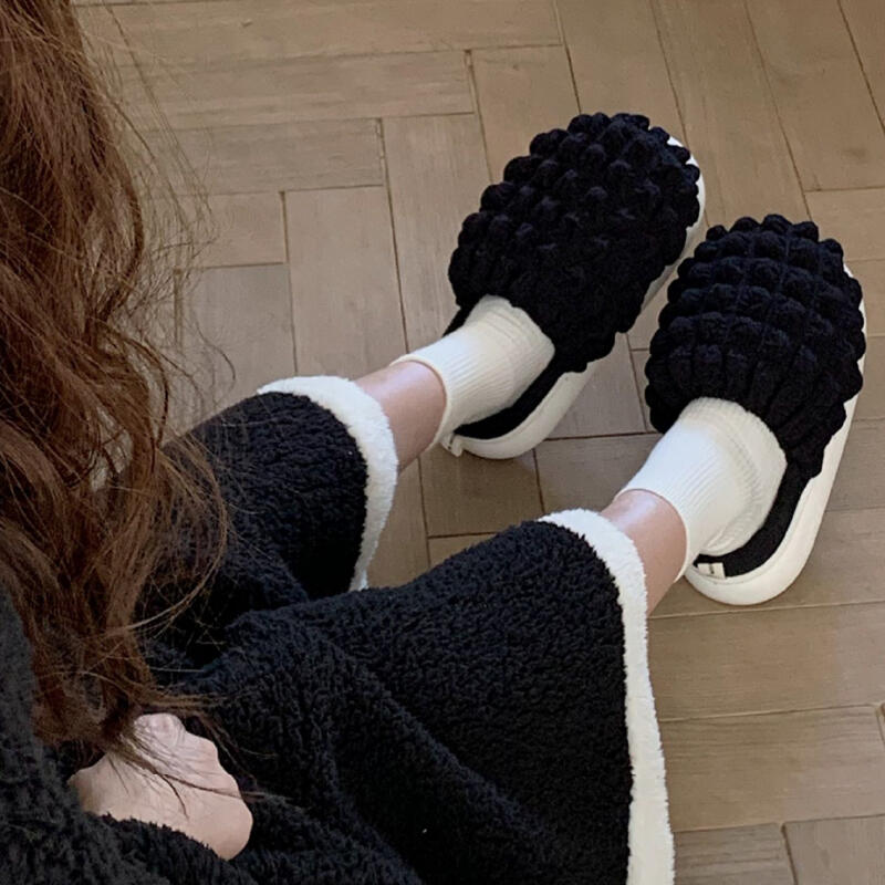 2color quilted down platform roomshoes