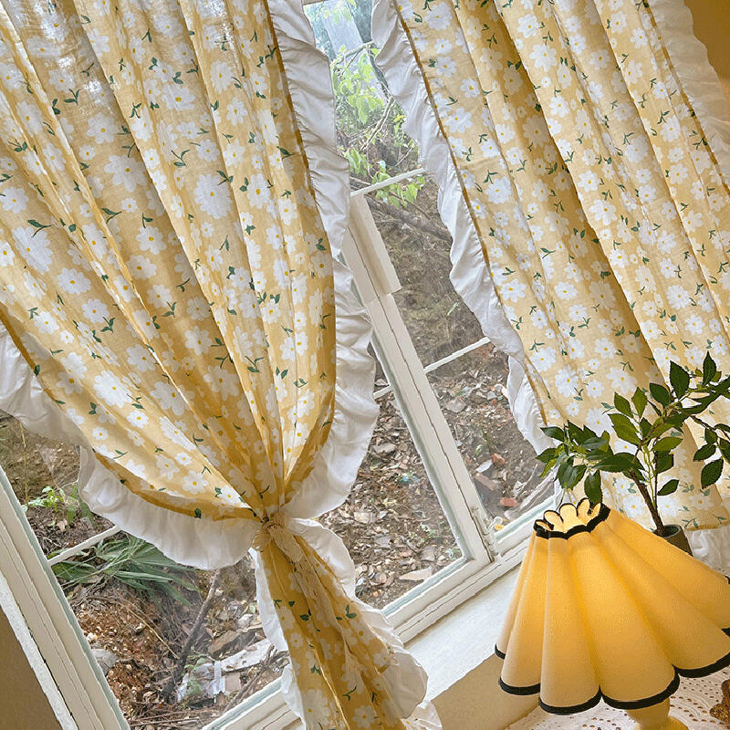 flower see through frill curtain