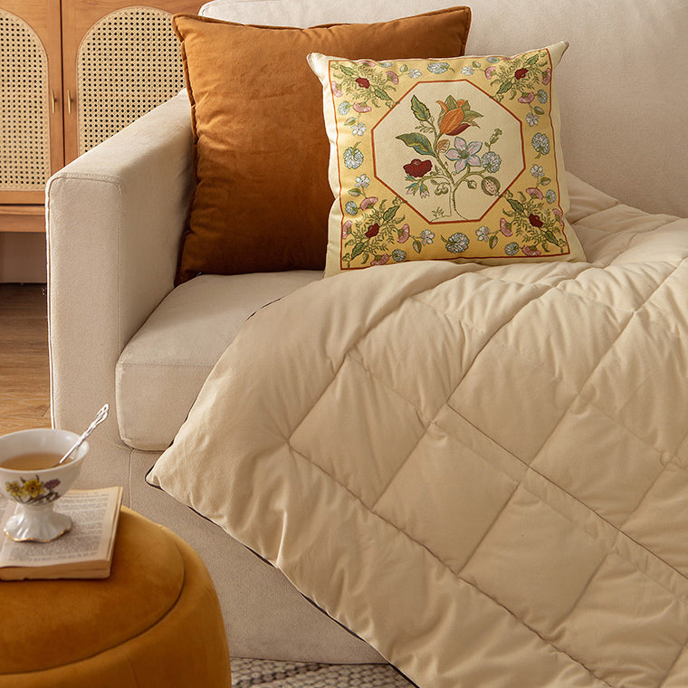 bright floral 2way quilt cushion