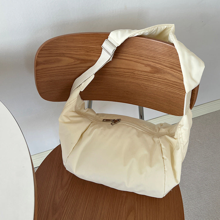 2color simple cotton messenger bag
