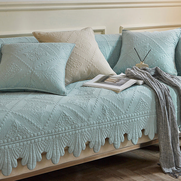 3color diamond flower stitch sofa cover