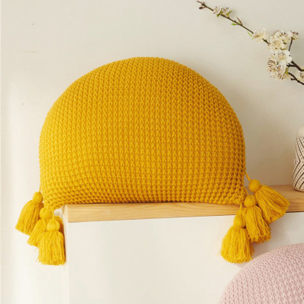 5color semicircle knit cushion