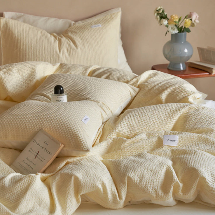8color waffle logo tag bedlinen set