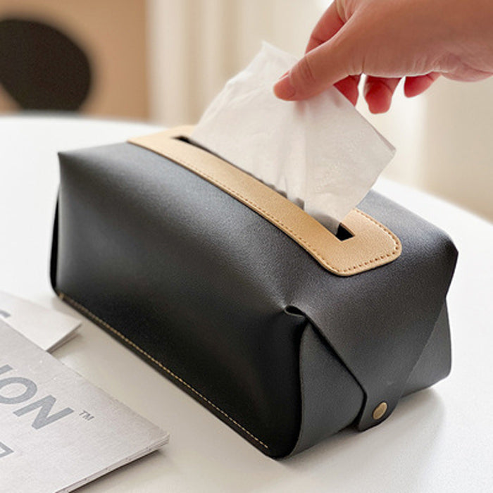 6color leather box tissue case
