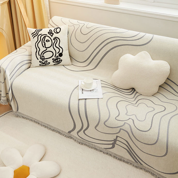 3color reversible tree ring sofa cover