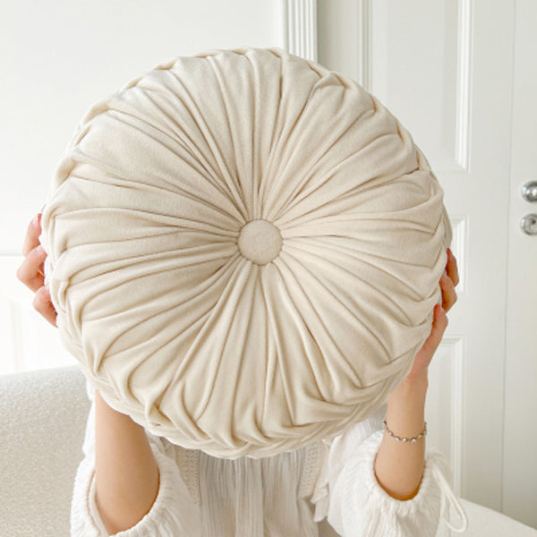 2color round pleats cushion