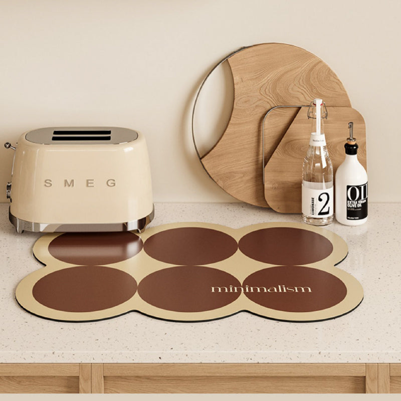 brown circle minimalism sink mat