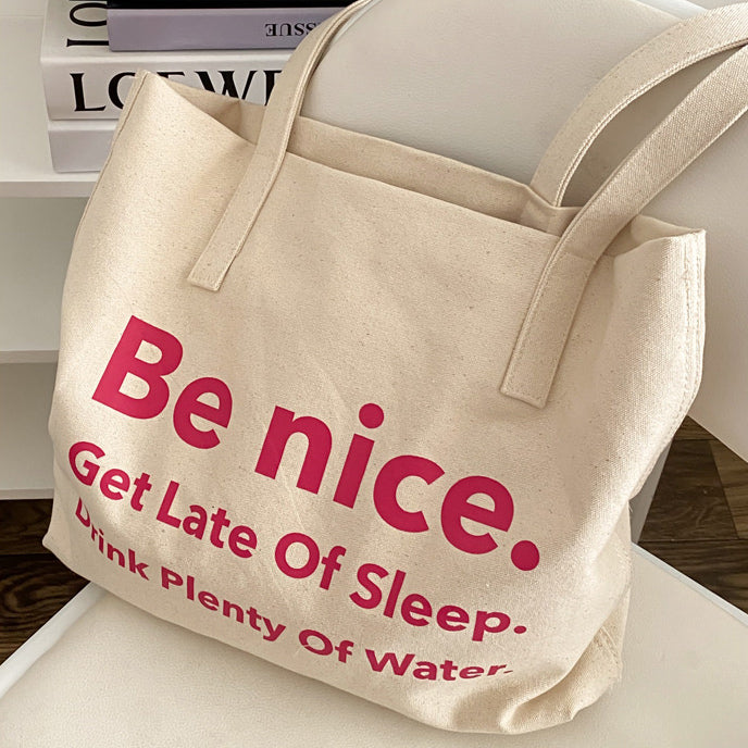 2color be nice logo tote bag