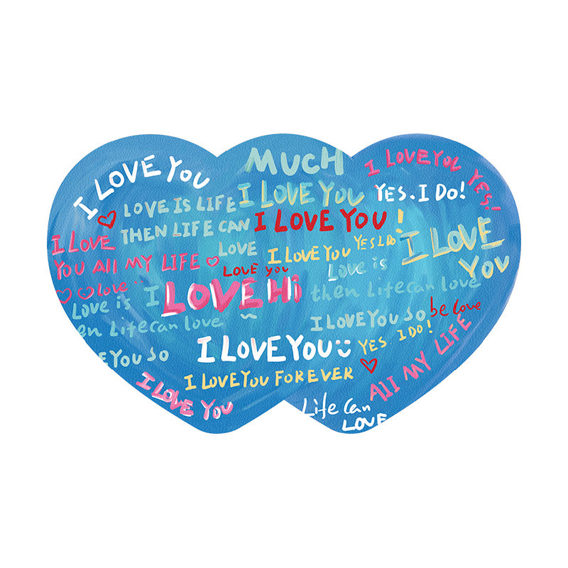 i love you colorful paint bath mat
