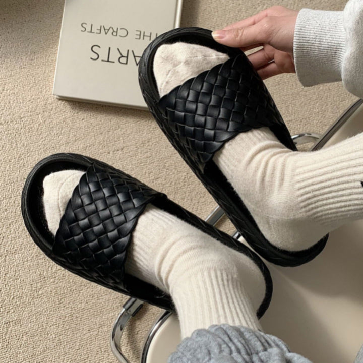 4color weaving rubber roomshoes