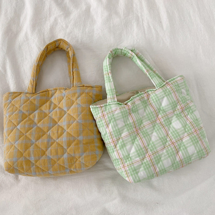 【即納】5color quilting check bag