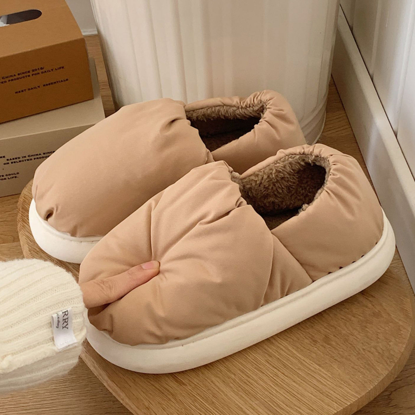 4color cotton cushion roomshoes