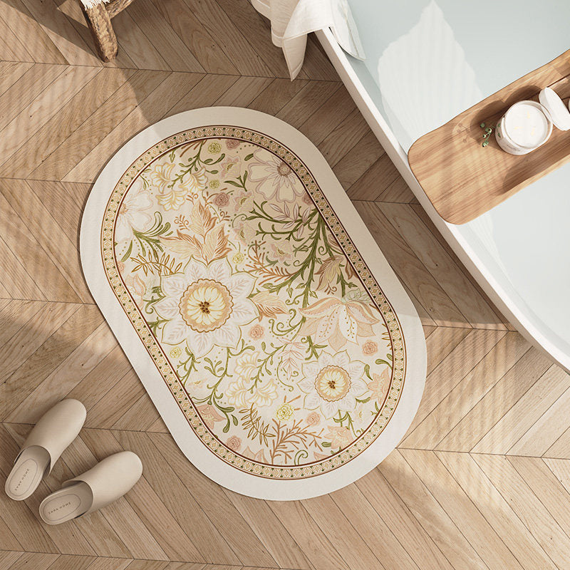 6design luxury flower bath mat