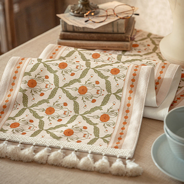 orange margarita table runner