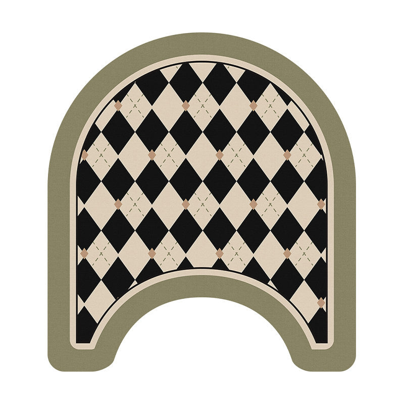 2color diamond checker toilet mat