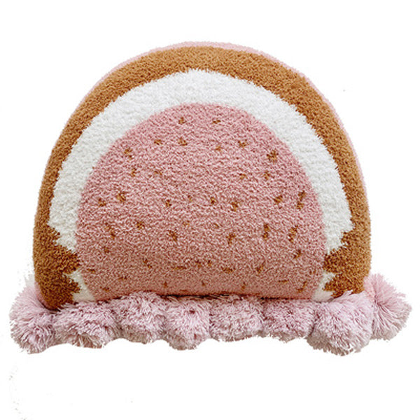 3color semicircle ponpon cushion