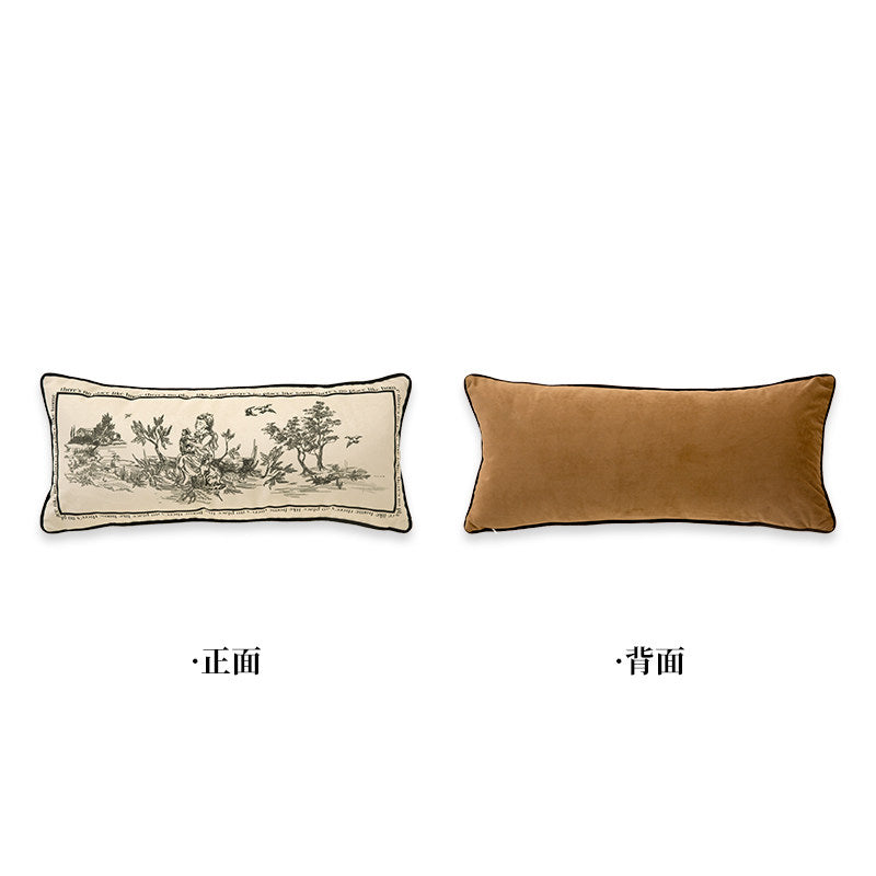 3size black toile de Jouy cushion