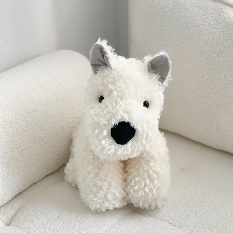 3size white dog doll