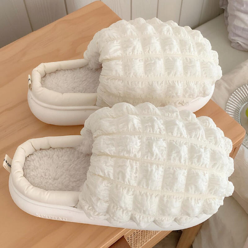 2color quilted down platform roomshoes